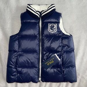 Unisex Kids Reversible Polo Puffer Vest Size 5